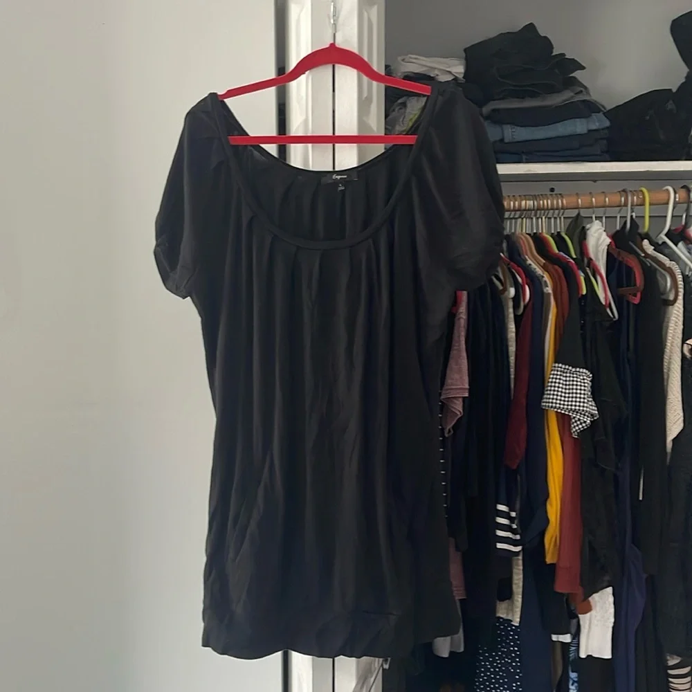 Express wide neck black dress
